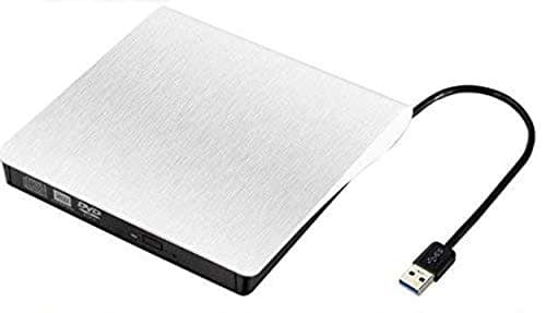 Glunlun 【Upgraded Version】 External CD Drive, Portable USB 3.0 CD DVD-RW DVD ROM Drive, Slim CD DVD Burner Writer Reader Rewriter for Laptops Desktops and Notebooks Windows7/8.1/10-White
