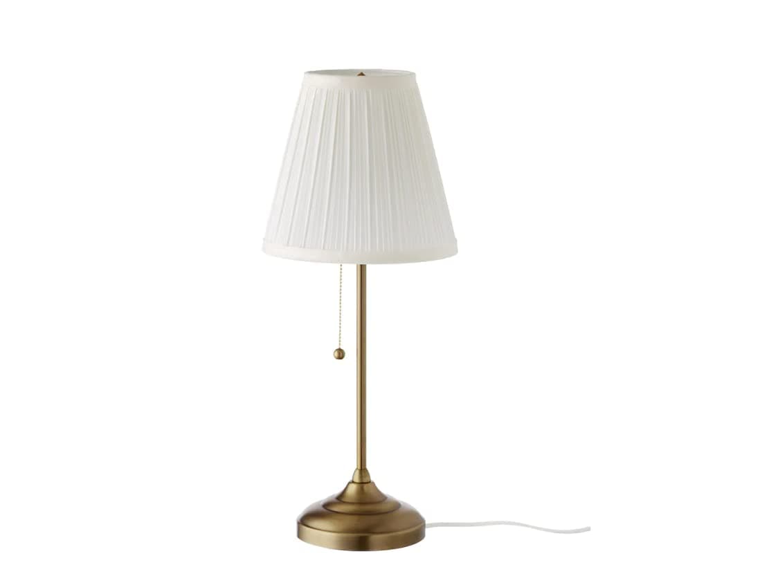 Rstid LED Table Lamp With Pull Switch (Brass/White)Pack Of 1