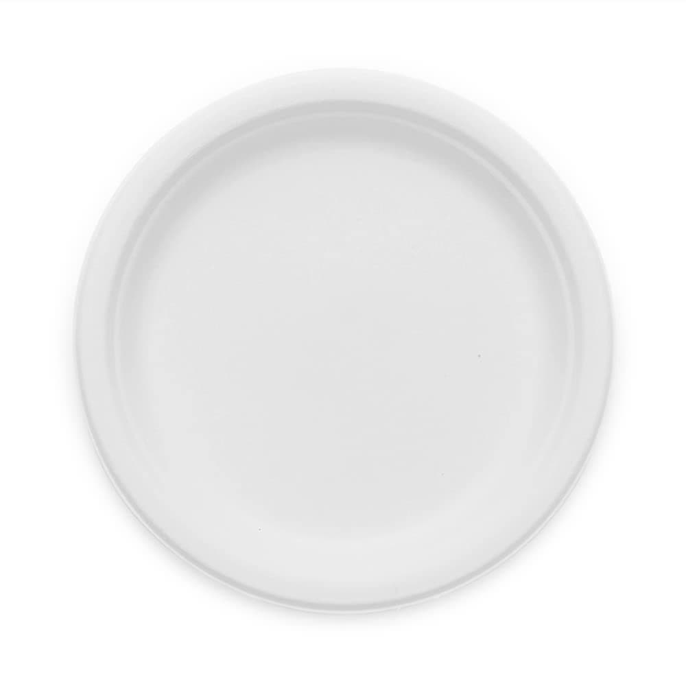 25cm (10") Large White Bagasse Plate - Fully Biodegradable & Compostable (Pack of 50)