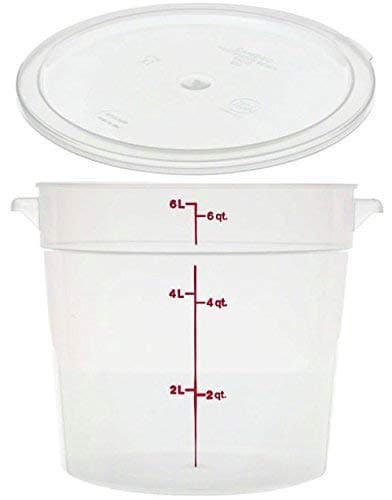 Cambro RFS6PP190 Camwear 6-Quart Round Food Storage Container with Lid