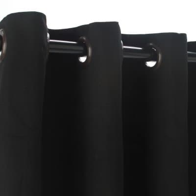 Sunbrella Outdoor Curtain with Nickle Grommets - Black, 50X84