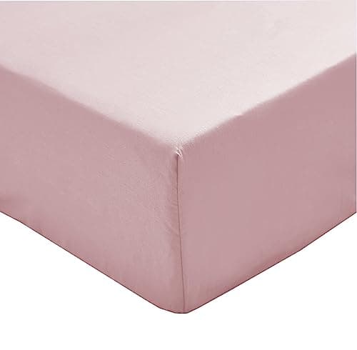 Extra Deep Fitted Sheet with Wider Elastics Updated Version 16"(40cm) King Size Bedding Brushed Microfiber Breathable (pink)