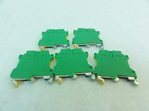 Connectwell CGT4U Lot-5 Terminal Blocks, Green/Yellow