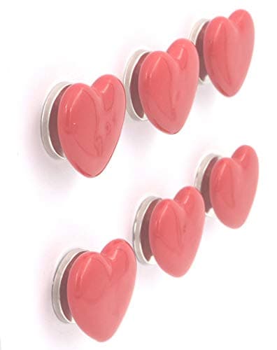 THDC Heart Shape Ceramic Knob, Cabinet Knob, Drawer Knob, Dresser Knob, Handmade, Baby Kid's, Boy, Girls (Set Of 6) (White)