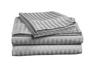 European Elite Italian Home Collection Luxury Soft Wrinkle Resistant Striped Full/Queen Duvet Cover Set, Grey