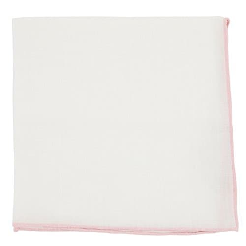 The Tie Bar Solid 100% Linen Pocket Square With Rolled Border