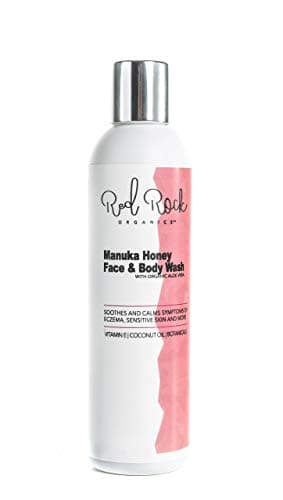 Red Rock Organics Eczema Calming Face & Body Wash-Naturally Antibiotic and Anti-fungal with Manuka Honey, Aloe Vera & Coconut Oil | Also for Acne, Psoriasis, Rosacea, Athletes Foot- 8oz