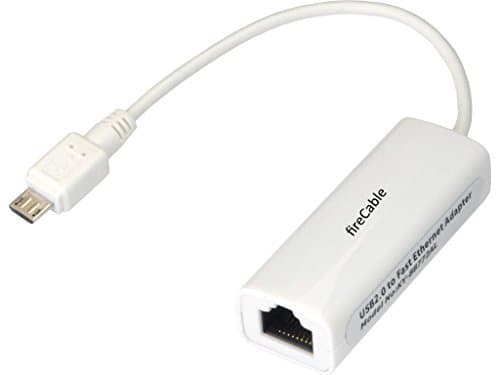 fireCable | Micro USB Ethernet Adapter for Streaming Devices Smart TV Sticks Smartphones & Tablets (Requires OTG Adapter Not Included)