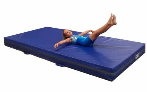 Team Sports Gymnastics 4" Skill Throw Landing Mats 4'x8', Blue Vinyl and 1.8 Density Poly-Foam