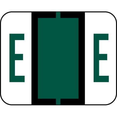 Alphabetic Color Code Labels, Compatible with Smead BCCR- Letter E, Dark Green (120/Package)
