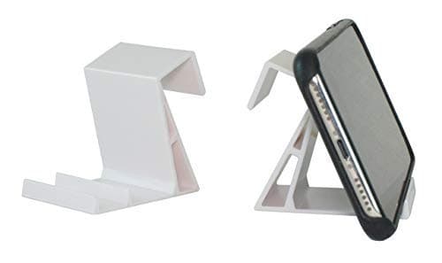 The SkyClip Airplane Cell Phone Back of Seat Inflight Tray Table Clip and Sturdy Phone Stand, Compatible with iPhone, Android, Tablets, and Readers, Travel Must Have (White 2 Pack)