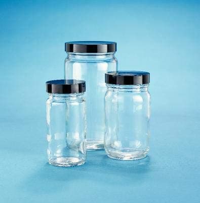 Kimble 5710133C-22 Glass AC Medium Round Bottle with Cap, Solid PE Liner, Clear, 30ml Capacity (Case of 432)