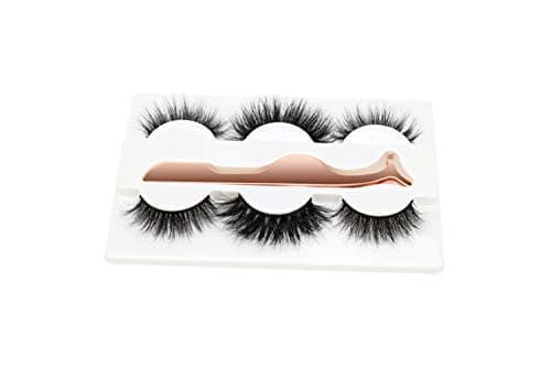 Trcoveric 3 Styles Fluffy false Eyelashes Cruelty-Free Fake Lashes Strip Pack eyelash tweezer