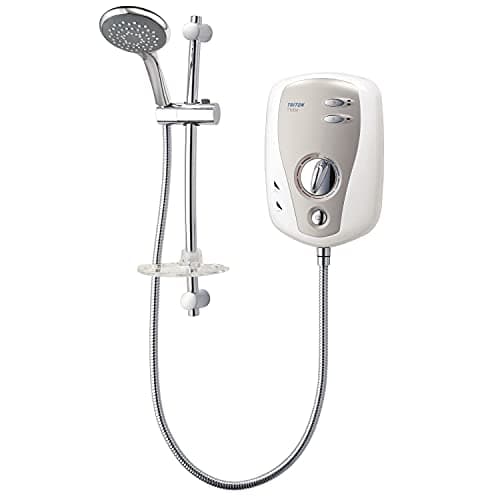 Triton T100xr 9.5KW Electric Shower White & Brushed Chrome Fascia - Rp T80XR