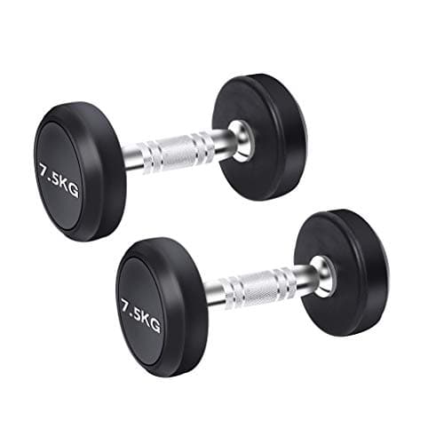 Heclong Dumbbells Set Large Dumbbells Gym Rubber Encased Metal Handles Strength Weight Iron 5Kg 10Kg 15Kg 20KG 25KG (Color : 15KG/33lbs)
