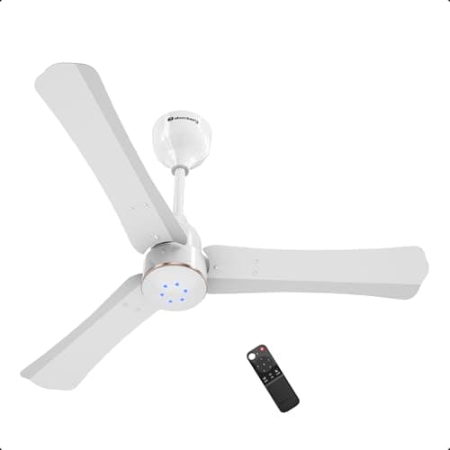 atomberg Renesa Halo Smart 900mm BLDC Ceiling Fan with IoT & Remote | BEE 5 star | High Air Delivery | Low noise operation | LED Speed Indicator | Sleek Design | 3 Year Warranty|White-Gold Ring