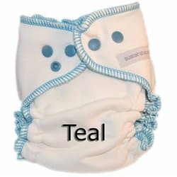 Sustainablebabyish Organic Overnight Bamboo Fleece Fitted Cloth Diaper - Extra Large - Teal
