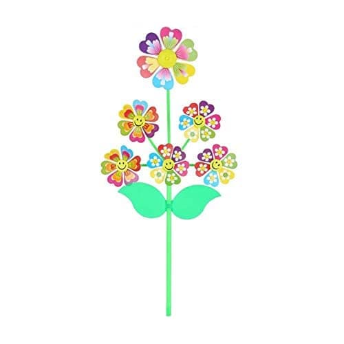 6 Wheel Cartoon Windmill Toys Whirligig Wind Spinner Pinwheel Yard Garden Decor