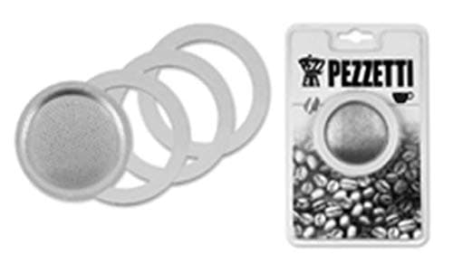 PezzettiCaffettiere Parts for 3 Gasket Coffee Maker and 1 Filter for 1 Cup, Multi-Colour, One Size