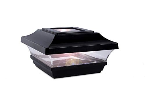 Woodway Solar Post Cap, in Black, fits 3.5" Post, with Powerful LED Light and Wide Area Coverage, 1PC