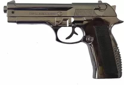 Heavy Metal Full Cock Pistol Gun Lighter with Windproof Flame Cast Iron, Nickel Gas Lighter (Black, Steel, Pack of 1)