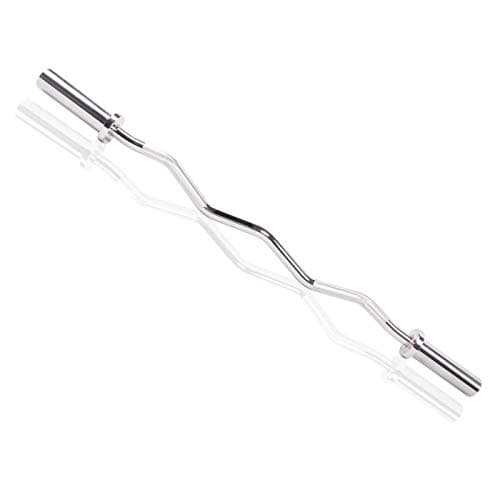 47 Inch Olympic EZ Curl Barbell, 2 Inch Weight Plates Curl Bar for Home and Gym, 300Ib Curling Weight Lifting Bar with 2 Spring Collars, Chrome Home Gym Curl Bar With Weights for Hip Thrusts/Squats