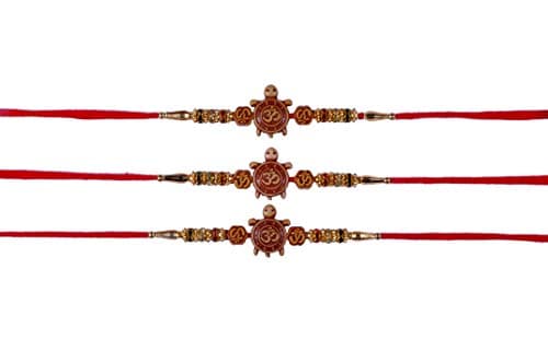 Rakhi Set Rakhi Set of Three with Lucky Tortoise and OM Design Rakhi Thread Rakhi Braclet Rakhi for Brother Rakhi for Kids Rakhi for Bhaiya Bhabhi Rakshabandhan Gift