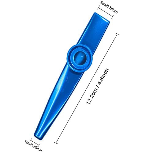 Blue Exquisite Aluminum Alloy Kazoo With 5 Kazoo Flute Diaphragms And A Beautiful Gift Box-Musical Instruments.(blue)…