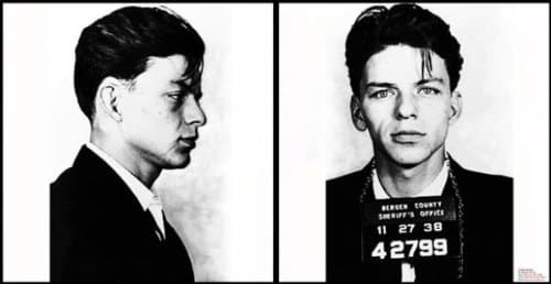 Mugshot - Frank Sinatra - Canvas Art Poster. Size: 12" X 24"