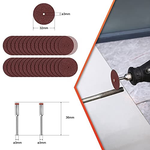 JUEMEL 60Pcs Cutting Wheel Set - Diamond, HSS, Resin Cutting Discs for Wood, Glass, Plastic, Stone, Metal