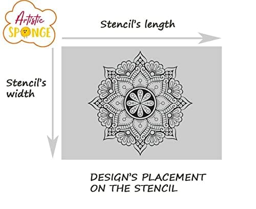 Round Mandala Medallion Reusable Stencil A3 A4 A5 & Bigger Sizes Wall Decor / M3 (PVC Reusable Stencil, A3 Size - 297 x 420 mm, 11.7 x 16.5 in)