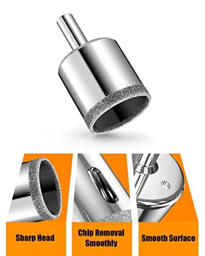 (10 PCS(1/4"-1 1/5")) - Diamond Drill Bits Set, 10 PCS Diamond Hole Saw Set, Glass Drill Bit for Ceramic Tile Porcelain Marble Granite Stone Bottles
