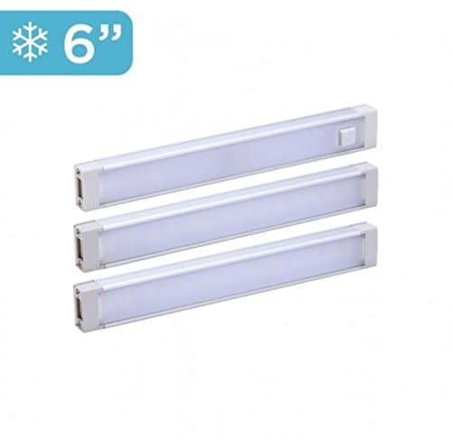BLACK+DECKER LED Under Cabinet Lighting Kit, Cool White, Stick up Design, 3-Bars, 6” Each (LEDUC6-3CK), 6"