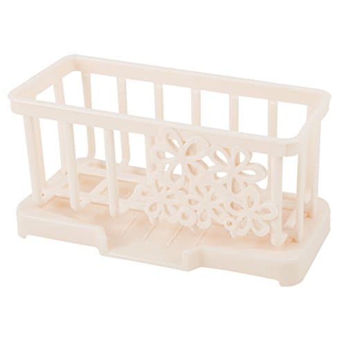OLIVE US-Sink Storage Basket Creative Dishwashing Sponge Drain Shelf Holder Racks Kitchen(Beige)