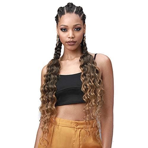 [2PACKS DEAL] Bobbi Boss King 3X Value Pre-Feathered Ocean Wave 28" Braid KINGTIPSOC28X3 with Gold Filigree Tube 3pcs (1B)