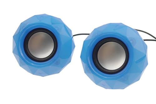 Komwell 3.5mm Mini Computer Speakers, Powered by USB With LED Lights For Laptops and Desktops (Blue)