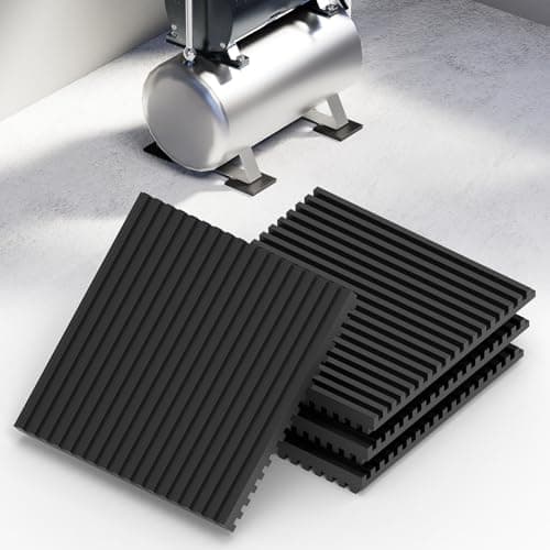 LBG Products Rubber Anti Vibration Pads,4 Pack 4'' X 4''X 3/8'' All Rubber Vibration Pads Mats,Heavy Duty Vibration Isolation Pads for Air Conditioner,Compressors,HVAC,Treadmills etc
