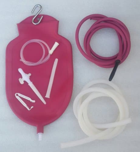 The Perfect Enema Bag Kit for Colon Cleansing with Silicone Hose (1 Quart, Open top) | Instuction Booklet