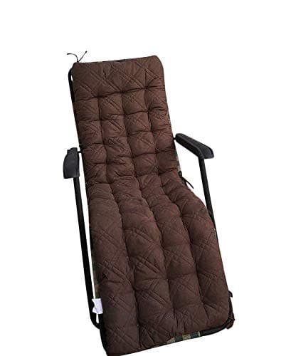Ofit Quilted Micro Suede Patio Long Chair Cushion Pads (17x60(pad), Brown)
