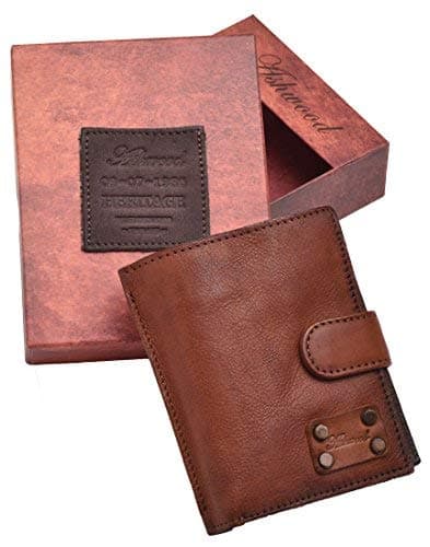 Mens Vintage Crinkle Washed Leather Organiser Wallet with Coin Section and 3 Note Sections