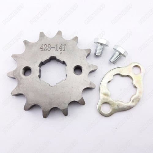 FidgetGear428 14 Tooth Front Engine Sprocket 50cc 70cc 110cc 125cc Quad ATV Dirt Pit Bike