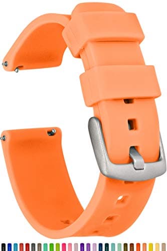 GadgetWraps 22mm Silicone Watch Band Strap with Quick Release Pins – Compatible with Fossil, Pebble, Samsung – 22mm Quick Release Watch Band (Orange Glow, 22mm)