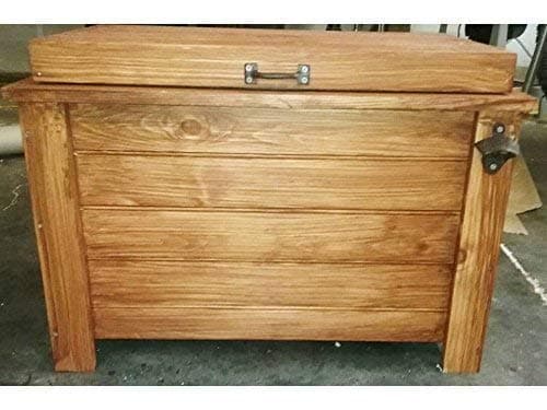 48 qt Cooler Wood Ice Box Ice Chest