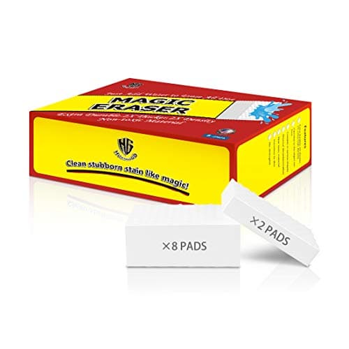 (8+2Pack)Magic Eraser HUNTINGOOD Original cleaning sponge-Extra large,3X Thicker & 2X Extra High Density Cleaning pads,Odorless,high polymer clean magic sponge