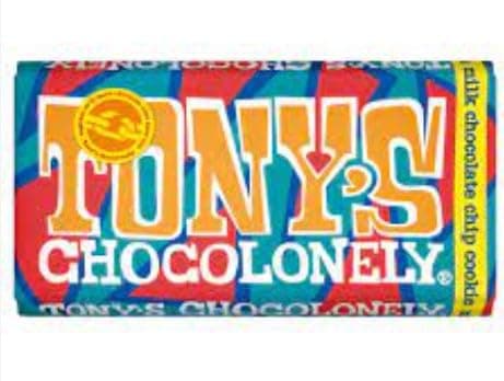 2 x Tony's Chocolonely Milk Chocolate Chip Cookie 180G Delicious Tasty And Twisty Treat Gift Hamper, Christmas,Birthday,Easter Gift