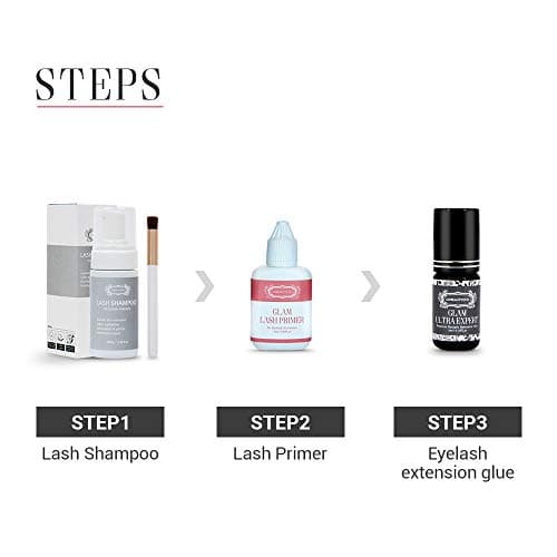 Eyelash Extension Glam Lash Primer 15 ml/Pre-Treatment for Semi Permanent Eyelash/Easily Removes Proteins and Oils/Oil Free/Longer Extension Retention (Transparent)