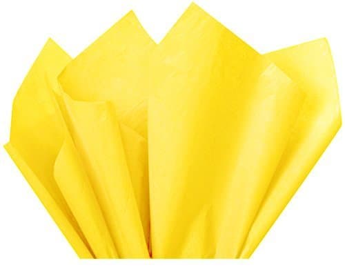 3A Featuretail Yellow Tissue Paper for Gift/Flowers Packing 24 Inch x 28 Inch - (20 Sheets)