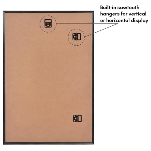 Americanflat 16x24 Poster Frame with Polished Front Cover - Set of 3 - Slide-In Photo Frame with Buildable Molding - Fusion Collection - Picture Frames for Wall Display - Black