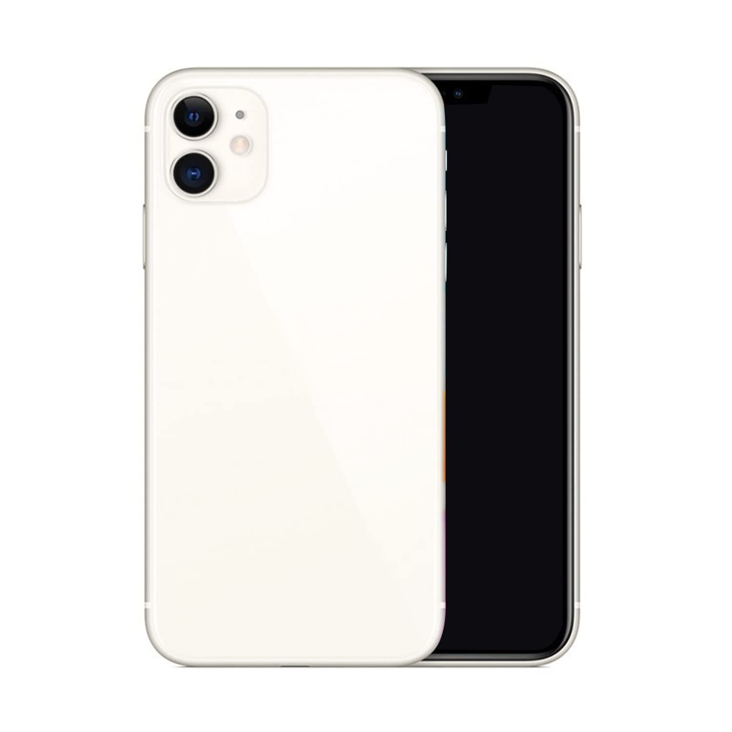 Non-Working Fake Phone Looks and Feels Like Real Phone, No-Logo Dummy Phone is Pretty Nice Replica Compatible with Phone 11. (11White_Blackscreen)