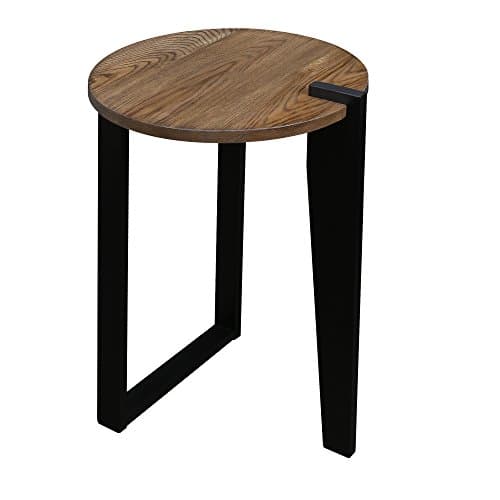 American Trails16" Sundial Round End Table with Solid American Hardwood, Two-tone (Forest Gray,black)